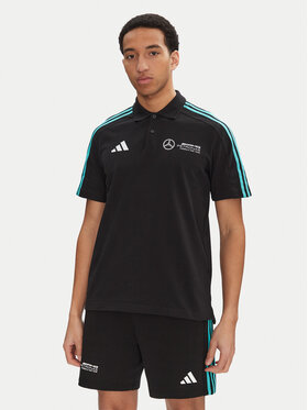 adidas adidas Тениска с яка и копчета Mercedes - AMG Petronas Formula One Team DNA JV5430 Черен Regular Fit