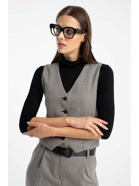 CLICK CLICK Kamizelka 71-0038 Czarny Fitted Fit