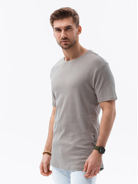 Ombre Ombre T-Shirt S1387 Szary Regular Fit