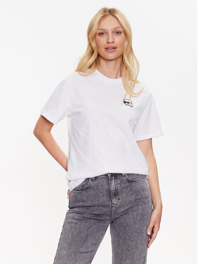 KARL LAGERFELD KARL LAGERFELD T-Shirt Ikonik 230W1721 Biały Oversize