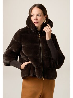 Oltre Oltre Płaszcz zimowy 0076R000471N032 Brązowy Boxy Fit