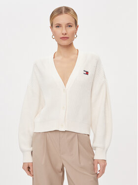Tommy Jeans Tommy Jeans Kardigan Essential DW0DW17253 Bílá Relaxed Fit