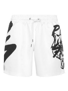 Plein Sport Plein Sport Pantaloncini sportivi 28365 Bianco Jogger Fit