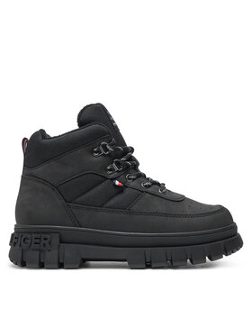 Tommy Hilfiger Tommy Hilfiger Gležnjače Lace-Up Bootie T3X5-33707-1492 S Crna