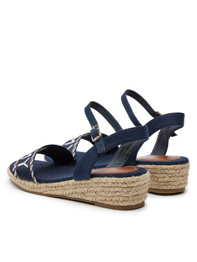 Tommy Hilfiger Espadrile Rope Wedge Sandal T3A7-33287-0890 Mornarsko Modra