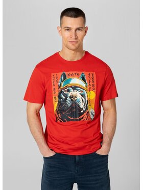 PITBULL PITBULL T-Shirt Koszulka Czerwony Regular Fit