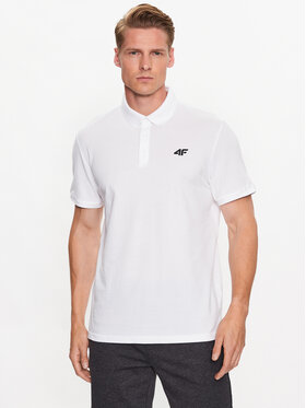 4F 4F Polo marškinėliai 4FSS23TPTSM039 Balta Regular Fit