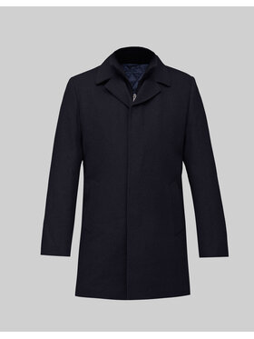 Borgio Borgio Płaszcz wełniany serre_g Granatowy Slim Fit