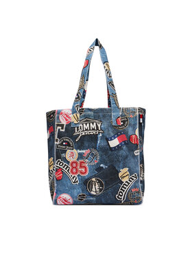 Tommy Jeans Tommy Jeans Ročna torba Tjw Bodega Trompe L'Oeil Tote AW0AW19304 Mornarsko modra
