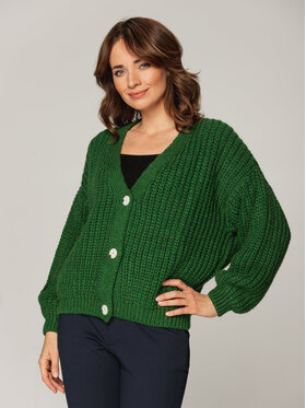 Willsoor Willsoor Kardigan 66716 Zielony Loose Fit