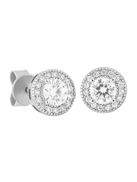 ICED STUFF ICED STUFF Ausskari Diamond Stud Baguette Baltais zelts