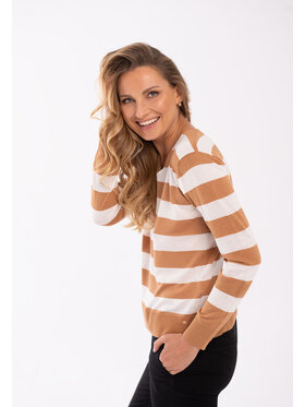 Volcano Volcano Sweter S-HOJA Beżowy Regular Fit