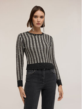 Motivi Motivi Sweter M053W003728N0S1 Czarny Regular Fit