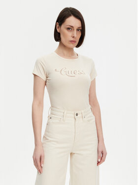 Guess Guess Póló W5GI47 KA0Q1 Ekru Slim Fit