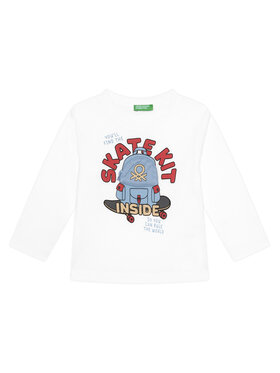 United Colors Of Benetton United Colors Of Benetton Bluza 3I1XG10KQ Bela Regular Fit