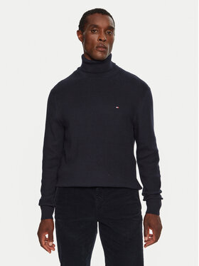 Tommy Hilfiger Tommy Hilfiger Bluză cu gât MW0MW36526 Bleumarin Regular Fit