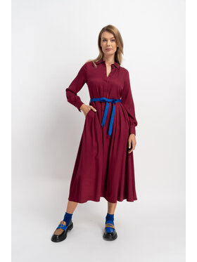 CLICK CLICK Sukienka codzienna 60-6055 Bordowy Classic Fit