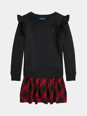 Polo Ralph Lauren Polo Ralph Lauren Sukienka codzienna Ruffledrss 313920455001 Czarny Regular Fit