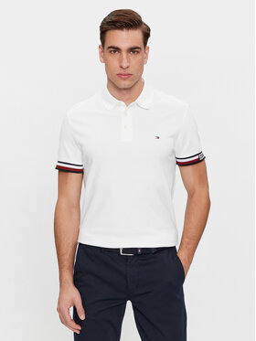 Tommy Hilfiger Tommy Hilfiger Polo Monotype Flag MW0MW33585 Bianco Slim Fit