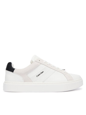 Calvin Klein Calvin Klein Sneakersy Classic Cupsole Laceup Tape Lth YM0YM01430 Bílá