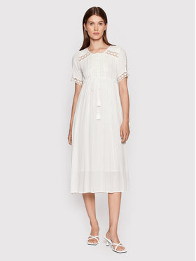 Iconique Iconique Sukienka letnia Greta IC22 007 Biały Regular Fit