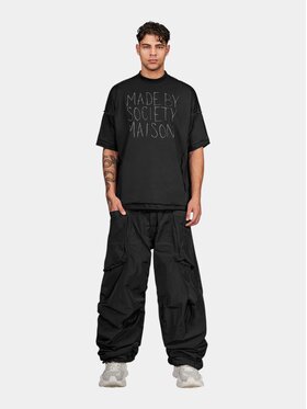 MADE BY SOCIETY MADE BY SOCIETY T-Shirt Suture - T17943 Czarny Basic Fit