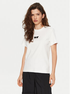 KARL LAGERFELD KARL LAGERFELD Tricou A1W17021 Alb Regular Fit