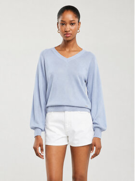 BIG STAR BIG STAR Sweter SIMONA Niebieski Basic Fit