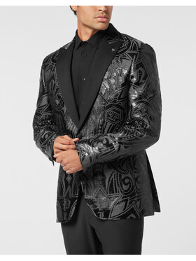 PHILIPP PLEIN PHILIPP PLEIN Marynarka 26105 Czarny Fitted Fit