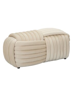 MIAhome MIAhome Poduszka Pufa PLECIONA WELUROWA 90x45x45 cm Beżowy