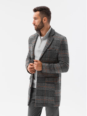 Ombre Ombre Płaszcz przejściowy C431 Czarny Regular Fit