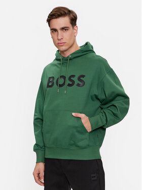 BOSS Sweat-shirt homme avec bande logo sur les manches Vert