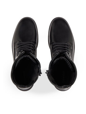 Calvin Klein Pohodni čevlji Cleat Combat Boot - Epi Mono Mix HW0HW01713 Črna