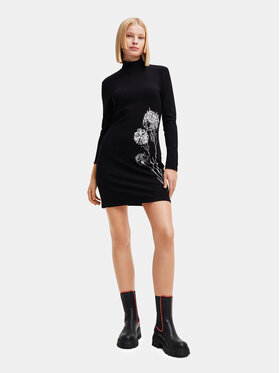 Desigual Desigual Každodenné šaty 23WWVK71 Čierna Slim Fit