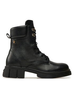 Tommy Hilfiger Tommy Hilfiger Trapery Lace-Up Biker Leather FW0FW08167 Czarny