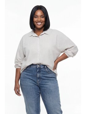 FIGL FIGL Koszula M1309 Beżowy Loose Fit
