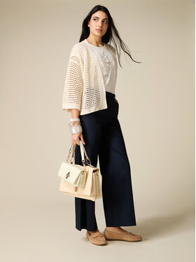 Oltre Oltre Pantaloni di tessuto P742R008876N034 Blu Baggy Fit