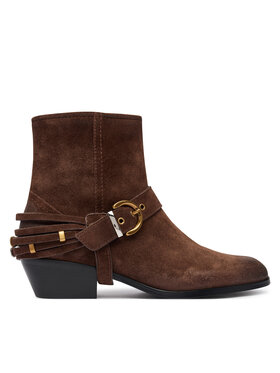 PINKO PINKO Kovbojské topánky Jane 07 SD0557P151 Tmavo hnedá