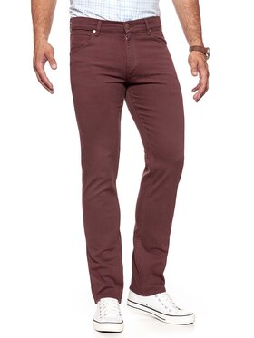 Wrangler Wrangler Spodnie materiałowe GREENSBORO Czerwony Straight Fit