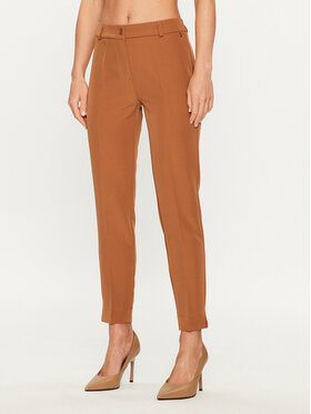 Maryley Maryley Kalhoty z materiálu 23IB52Z/41AL Hnědá Regular Fit