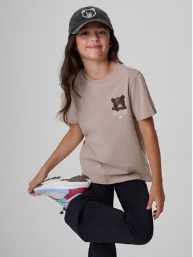 4F 4F T-Shirt 4FJKAW26TTSHF4424-83S Brązowy Regular Fit