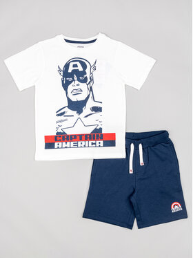 Zippy Zippy Komplet t-shirt i spodenki Marvel ZKBAP0602 23007 Biały Regular Fit