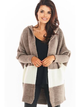 Awama Awama Sweter A392 Beżowy Basic Fit