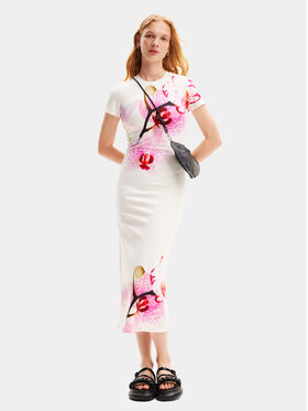 Desigual Desigual Sommerkleid Lila 24SWVK41 Weiß Regular Fit