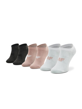 4F 4F Zestaw 3 par niskich skarpet unisex H4L22-SOD003 Różowy