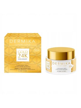 Dermika Dermika Dermika Luxury Gold 24K Total Benefit luksusowy krem stymulator młodości 55+ 50ml Krem do twarzy