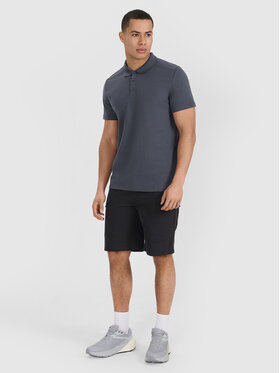 4F 4F Polo MIDSHOP TEXTILE Szary ciemny Regular Fit