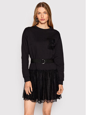 Ermanno Firenze Ermanno Firenze Плетена рокля Q024EI2 Черен Regular Fit