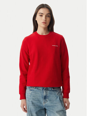 Tommy Jeans Tommy Jeans Džemperis ar kapuci Ess Logo DW0DW22829 Tumši sarkana Regular Fit