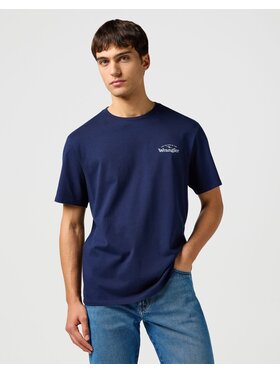 Wrangler Wrangler T-Shirt GRAPHIC TEE Niebieski Regular Fit